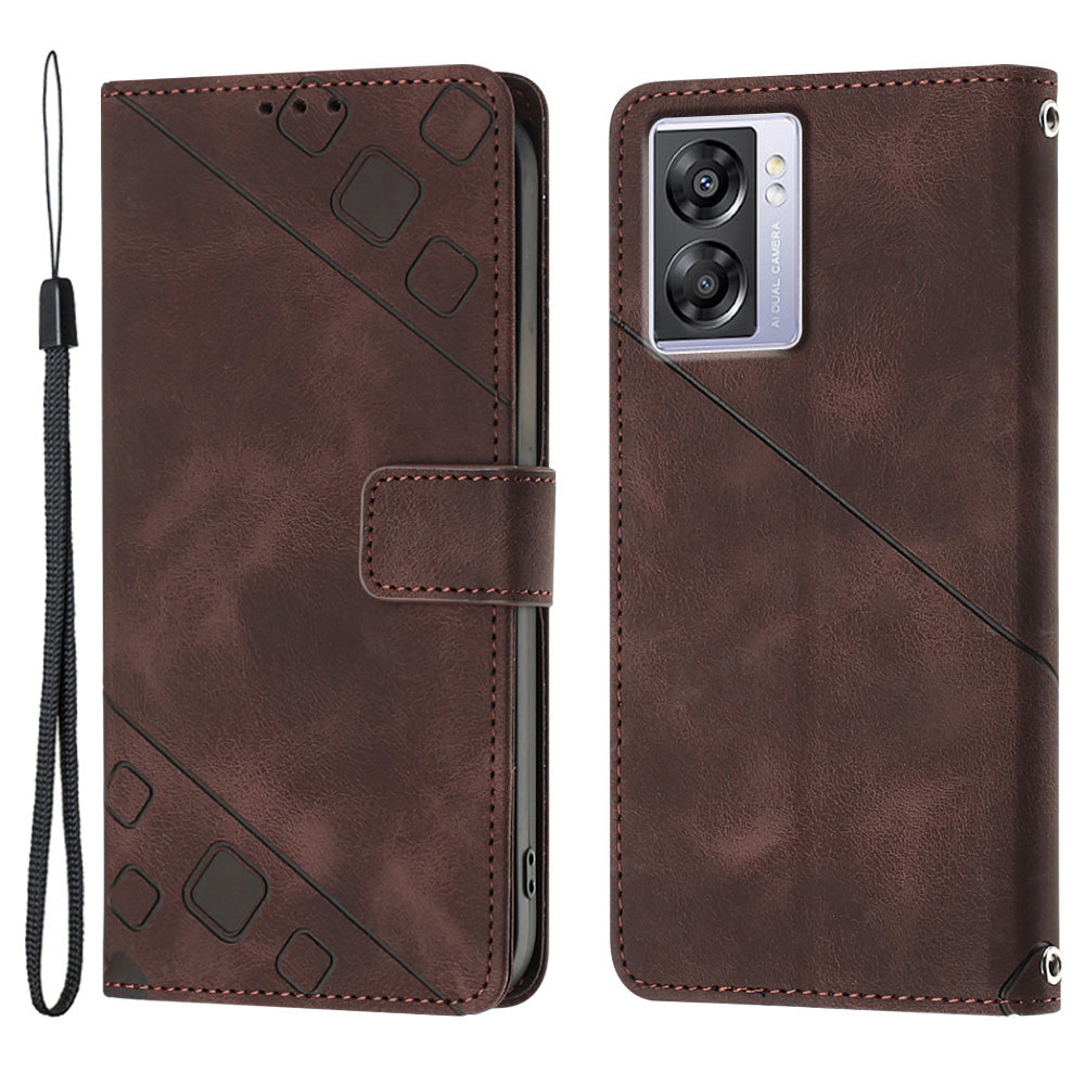 PT005 YB Imprinting Series-6 For Oppo A57 4G A57 (2022) 5G A77 5G Skin Touch Phone Protective Shell Leather Stand Wallet Anti-drop Case PT005 YB Imprinting Series-6 For Oppo A57 4G A57 (2022) 5G A77 5G Skin Touch Phone Protective Shell Leather Stand Wallet Anti-drop Case